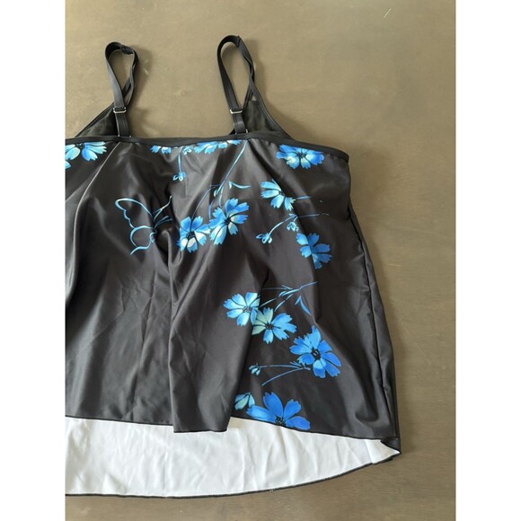 Womens swimsuit 2025 Tankini Swimsuit Tummy Control Flowy Swimwear top only 3XL - Picture 11 of 14